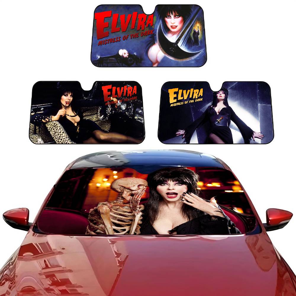 Car Care - Horrorfilm E-Elvira M-Mistress D-Dark Windschutzscheiben-Sonnenschutz für