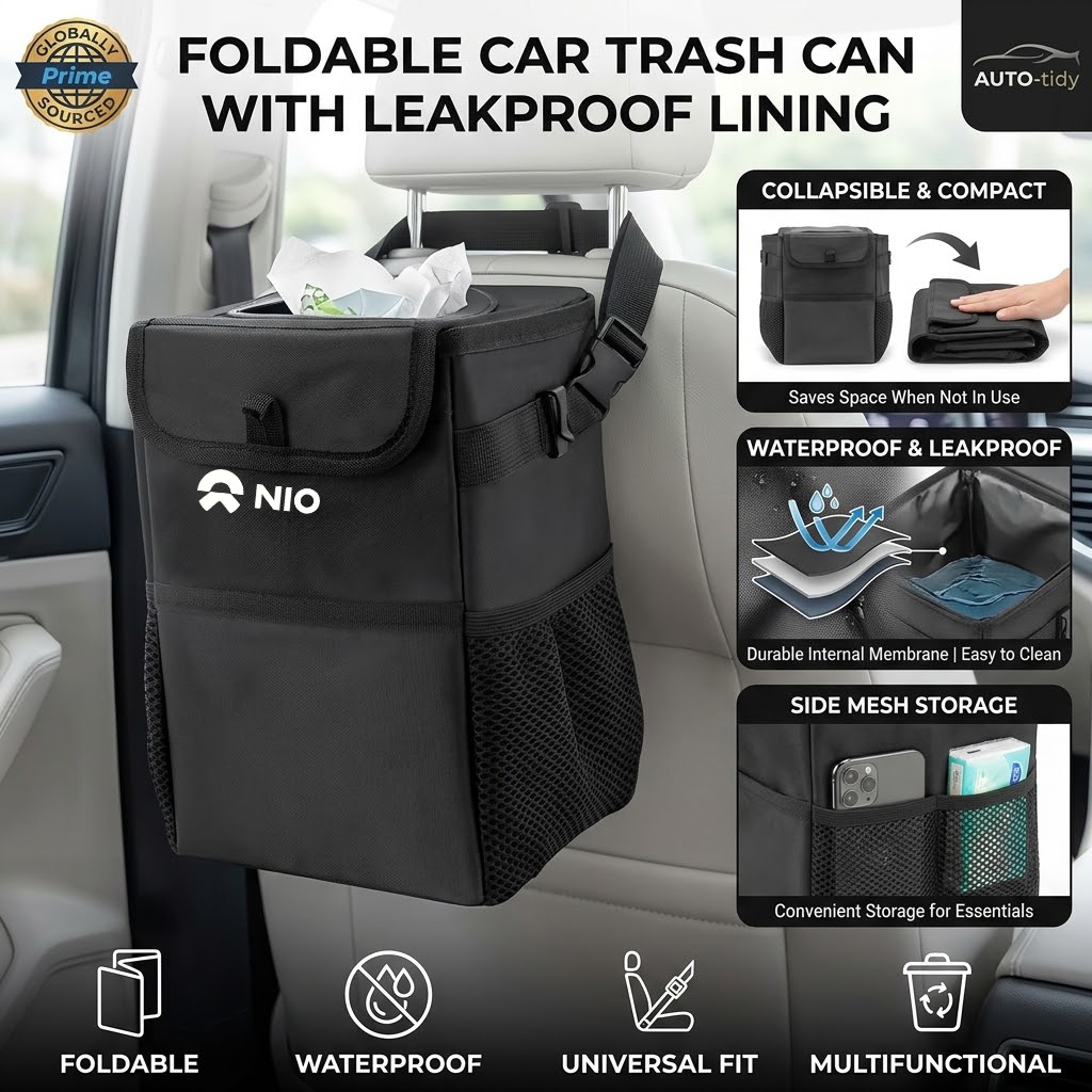 Faltbarer, tragbarer, auslaufs – Waterproof Car Trash Can With Lid Bewertung und Preis