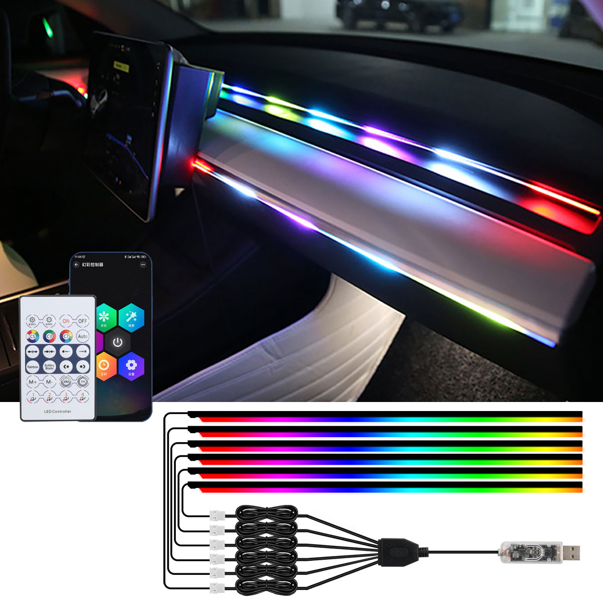 6/10 in 1 Auto Led Umgebungs L – Led Ambient Interior Car Lights App Control Bewertung und Preis