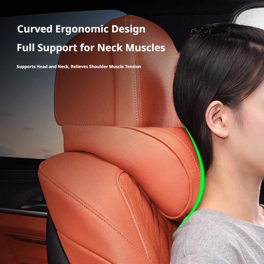 Luxuriöses Leder-Auto-Kopfstüt – Memory Foam Car Neck Pillow Lumbar Support Bewertung und Preis